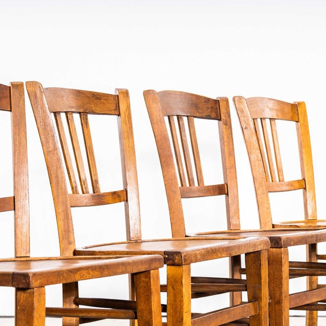 1940s Farmhouse French Dark Oak Dining Chairs, 1940s, Set of 4 For Sale - Image 5 of 13