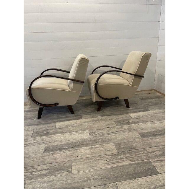 Wood Art Deco Relax Chairs from Halabala, 1930s, Set of 2 For Sale - Image 7 of 10