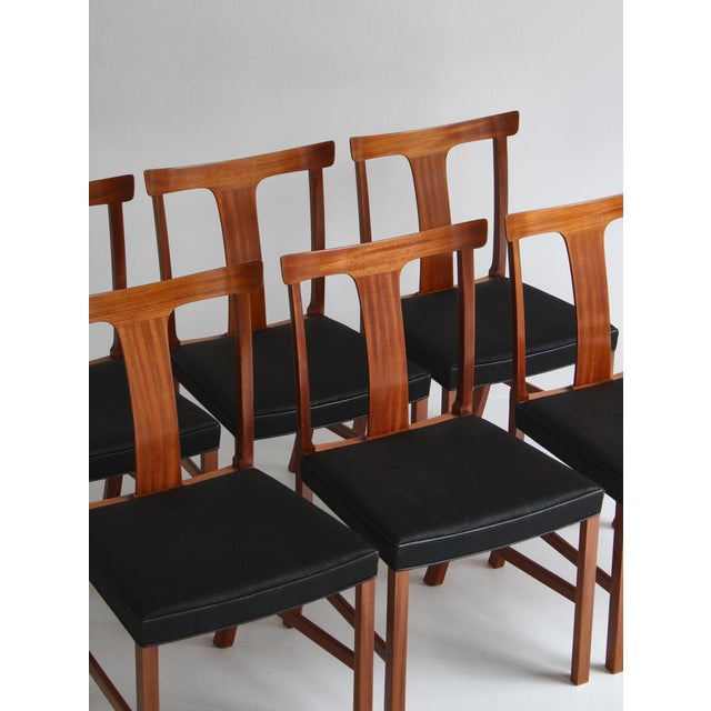 1940s Benedikte Dining Chairs in Mahogany by Ole Wanchen for A.J. Iverse, 1942, Set of 6 For Sale - Image 5 of 18