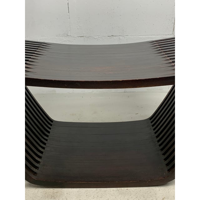 Wood Vintage Dutch Slatted Wooden Wavy Curvy Coffee Table, 1970s For Sale - Image 7 of 15