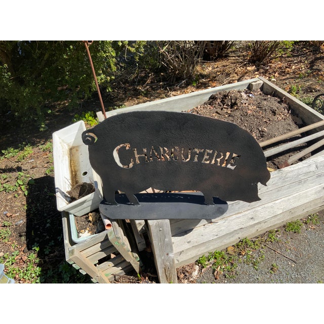 1950s Cast Iron Charcuterie Pig Sculpture For Sale - Image 4 of 10