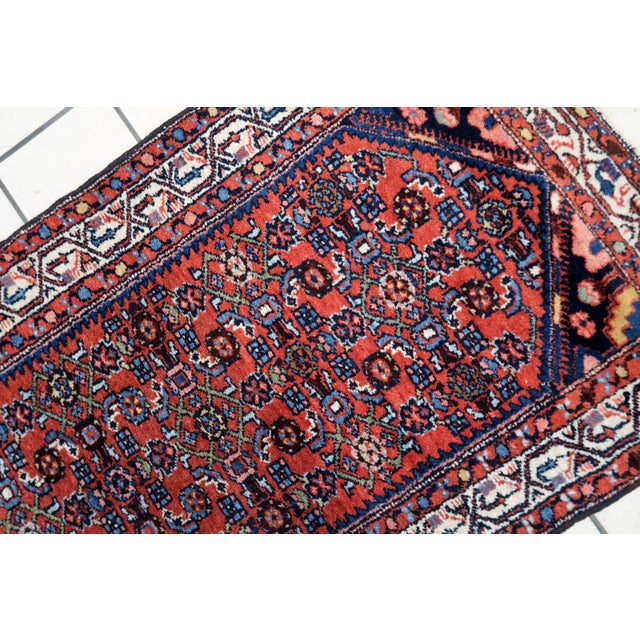 Textile 1970s, Handmade Vintage Persian Hamadan Rug 2.4' X 4.1' For Sale - Image 7 of 11