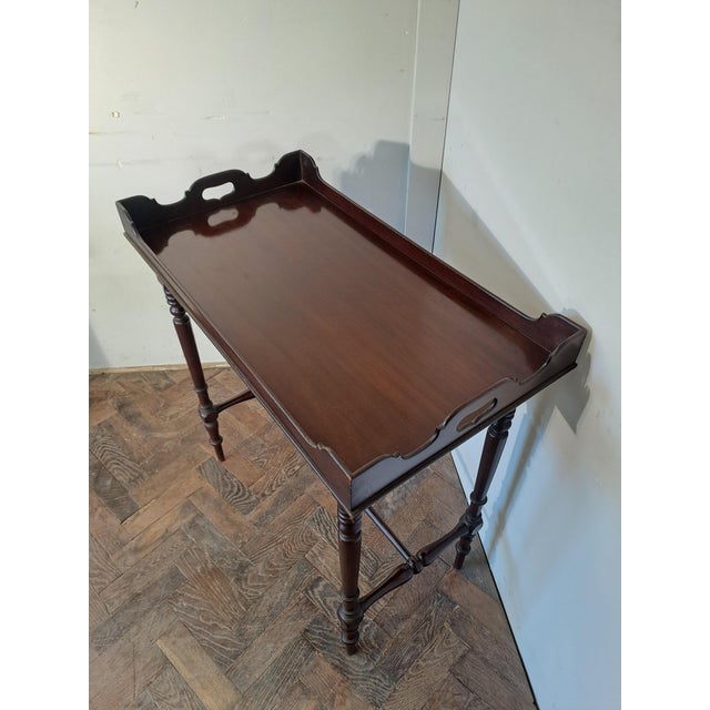 1900 - 1909 Chippendale Style Mahogany Tray on Stand, 1900s For Sale - Image 5 of 7