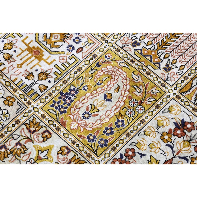 Ghom Silk Rug with Field Pattern, 1990s For Sale - Image 9 of 18