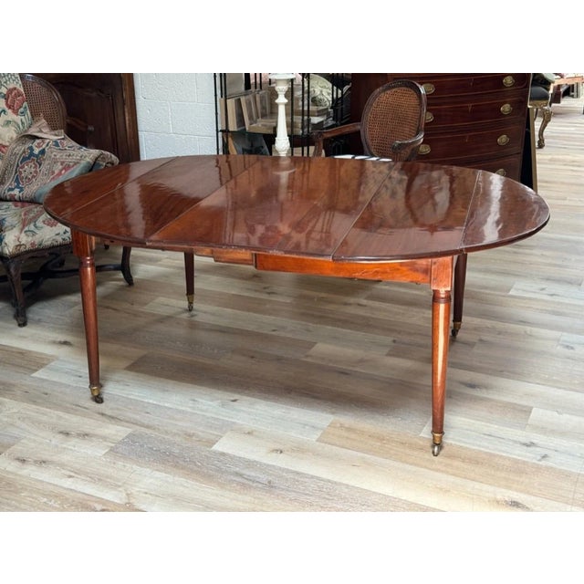 Brown French Directoire Mahogany Breakfast or Small Dining Table, Circa 1800, 71" Total Length For Sale - Image 8 of 10