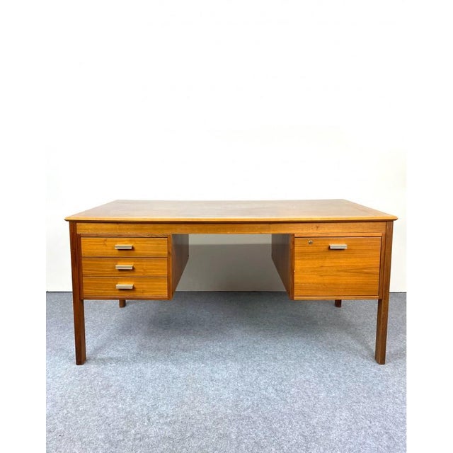 Brown Swedish Rosewood Desk, 1970s For Sale - Image 8 of 8