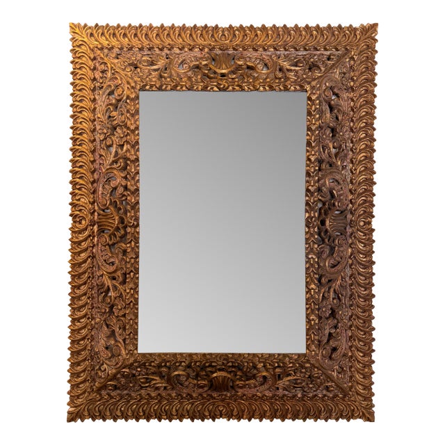 1920s Hand Carved Bo-Ho Mirror For Sale