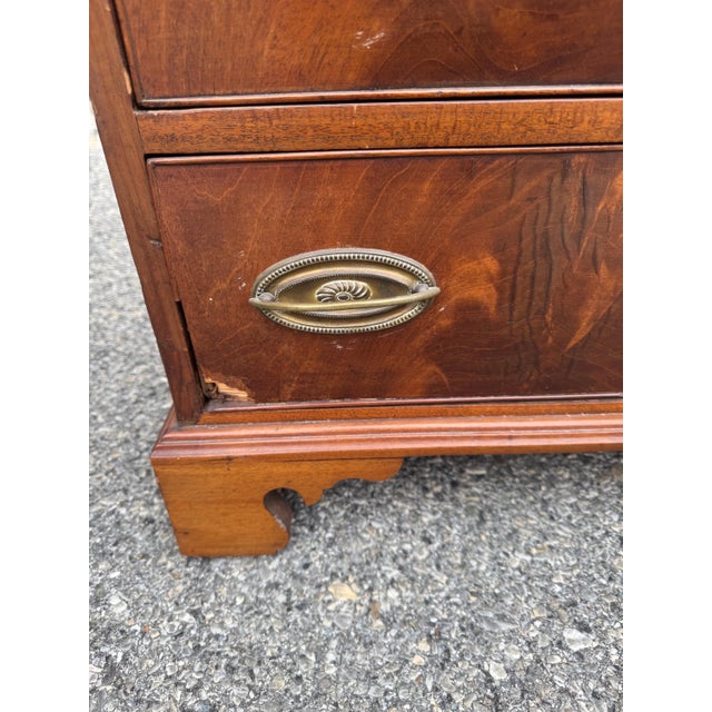 Early 20th Century George III Mahogany Slant Front Desk With Inlay and Fitted Interior For Sale - Image 9 of 12