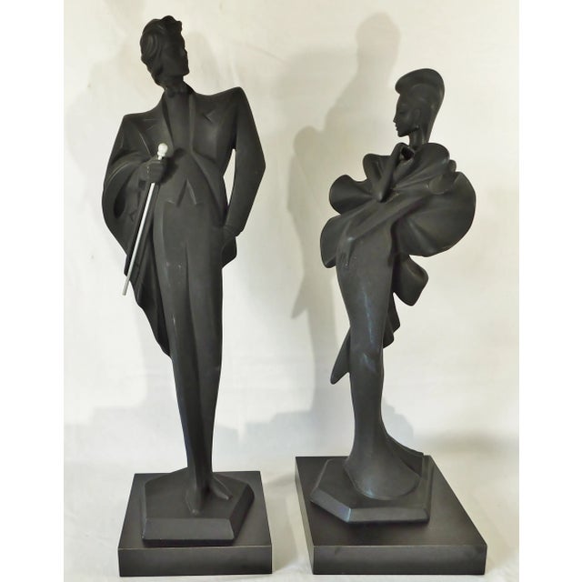 Pair 1990 Alexsander Danel Austin Productions Art Deco Black
