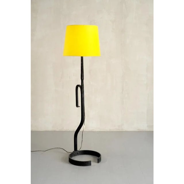 Modernist Floor Lamp in Wrought Iron, France, 1960s For Sale - Image 12 of 12