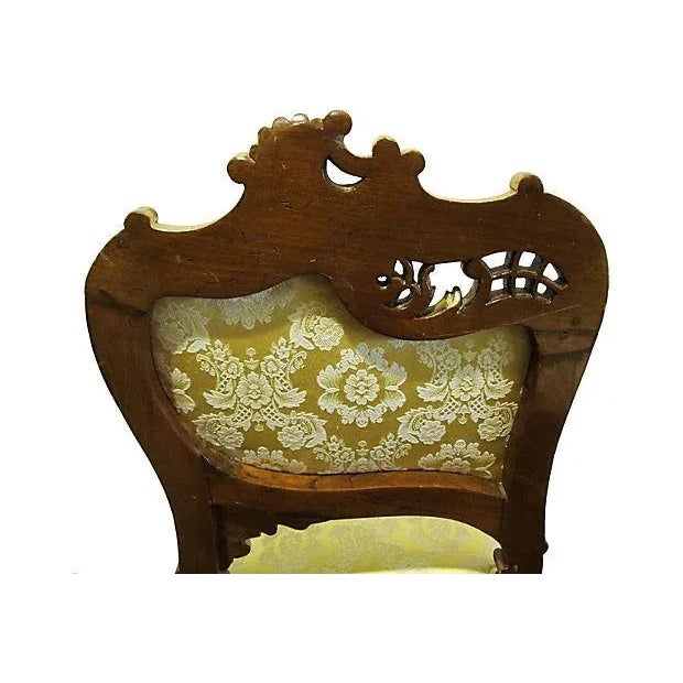 Wood Antique 19th C. Art Nouveau French Side Chair For Sale - Image 7 of 7