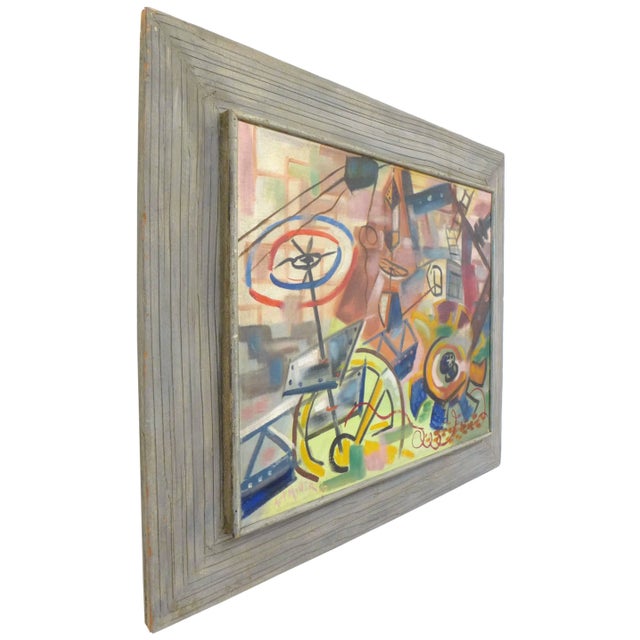 An outstanding abstract painting on canvas by Art Miller. A beautiful kaleidoscope of muted tones depicting a fervently...