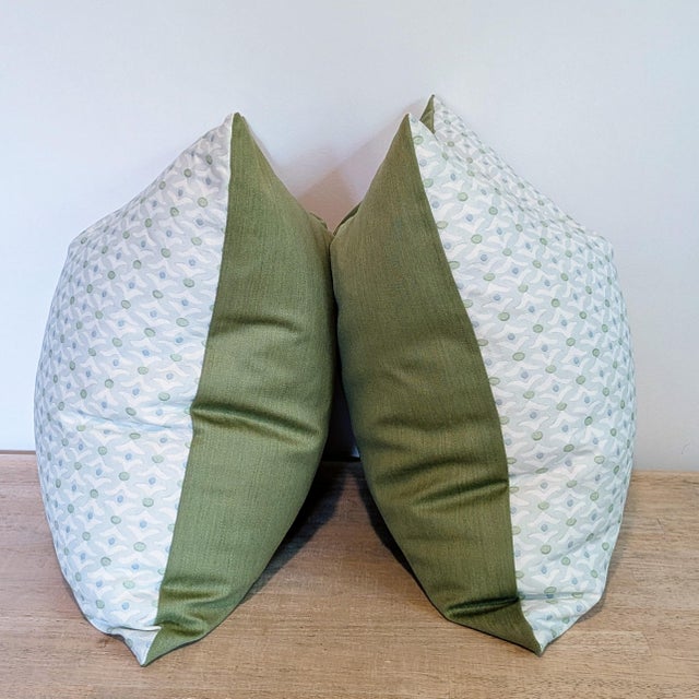 Not Yet Made - Made To Order Galbraith & Paul Tusk Pillows in Blue and Green- Pair 22" For Sale - Image 5 of 5