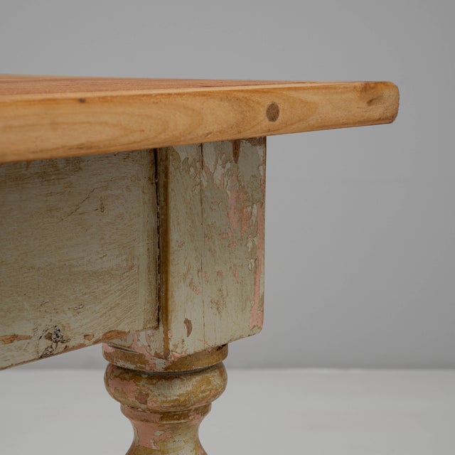 20th Century French Gustavian Wood Patinated Side Table For Sale - Image 12 of 18