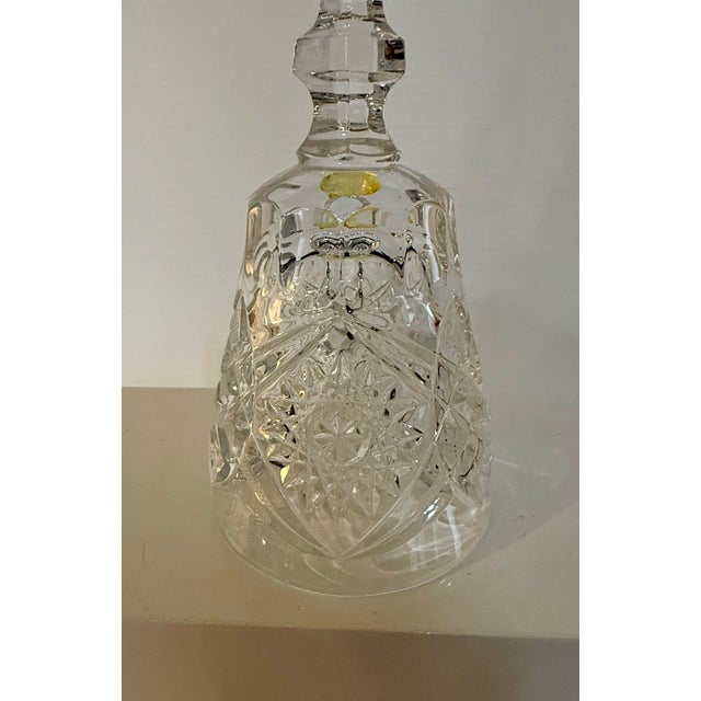 Vintage Cut Crystal Bell With Starburst & Hobstar Pattern, 7.25” For Sale - Image 4 of 8