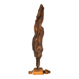Signed Abstract Rustic Driftwood "Howling Wolf" Sculpture in Solid Beach Driftwood by Emlen Drayton, Usa, C. 2000s