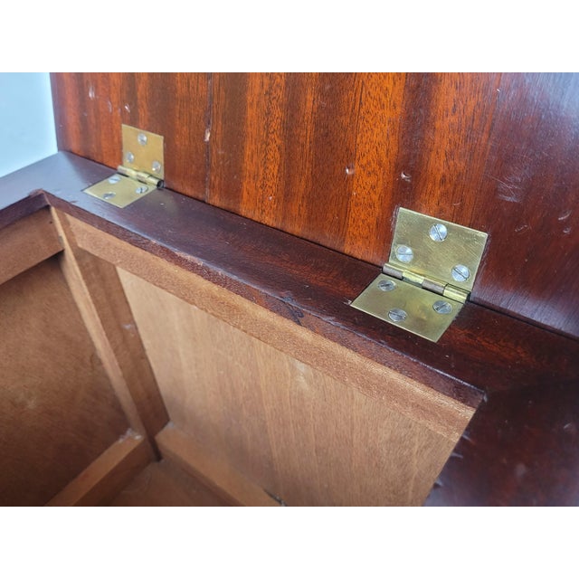 Mid-Century Bedside Table with Leather Top Lid, 1950 For Sale - Image 10 of 18