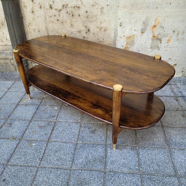 Mid-Century Elanza Coffee Table in Mango Wood from Chehoma, Belgium, 2010s For Sale - Image 10 of 18