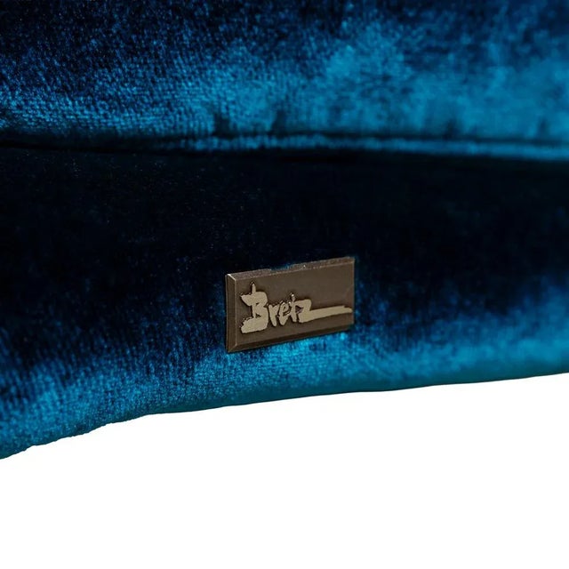 Napali Ottoman in Dark Blue Velvet from Bretz For Sale - Image 5 of 8