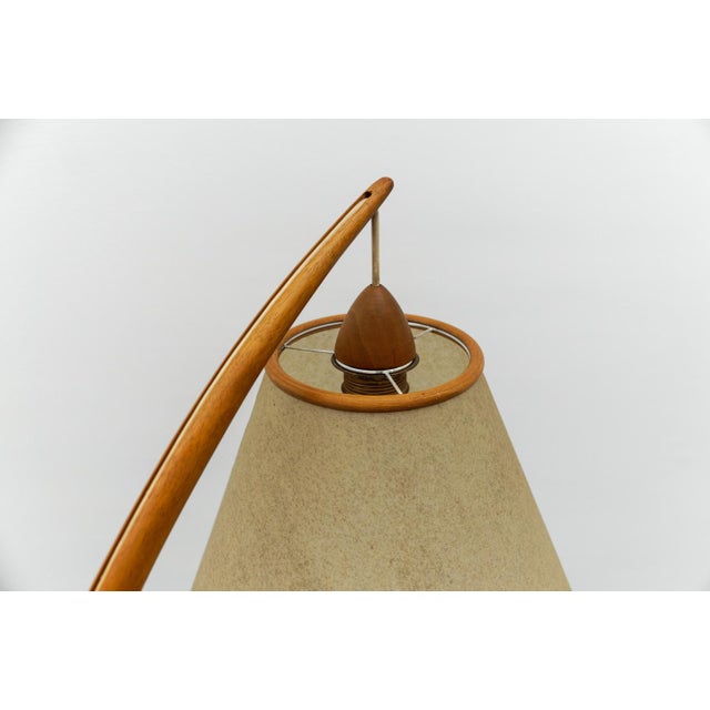 Wood Mid-Century Modern Scandinavian Wooden Arc Floor Lamp, 1950s For Sale - Image 7 of 18