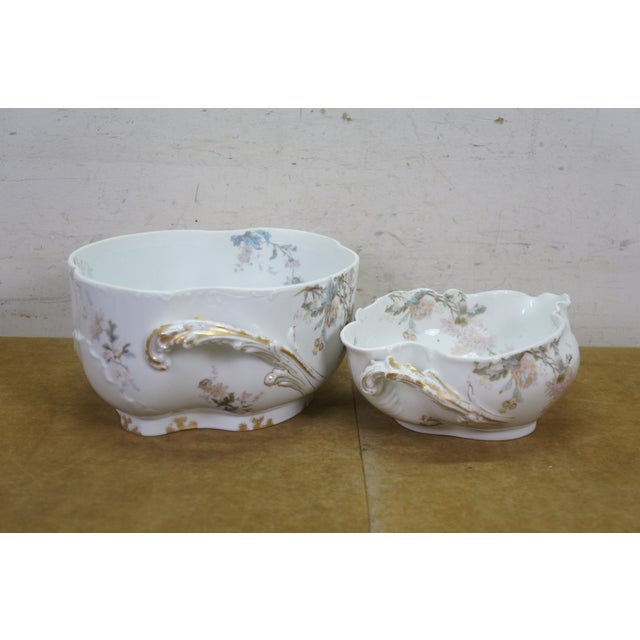 27pc Antique Haviland Limoges Porcelain Chrysanthemums Serving Dinner China For Sale - Image 11 of 17