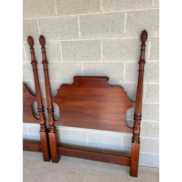 Statton Furniture Statton New Market Finish New England Style Cherry Twin Headboards - A Pair For Sale - Image 4 of 16