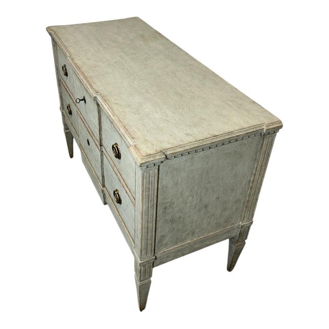 Cream Pair of 19th Century Gustavian-Style Chests of Drawers For Sale - Image 8 of 8