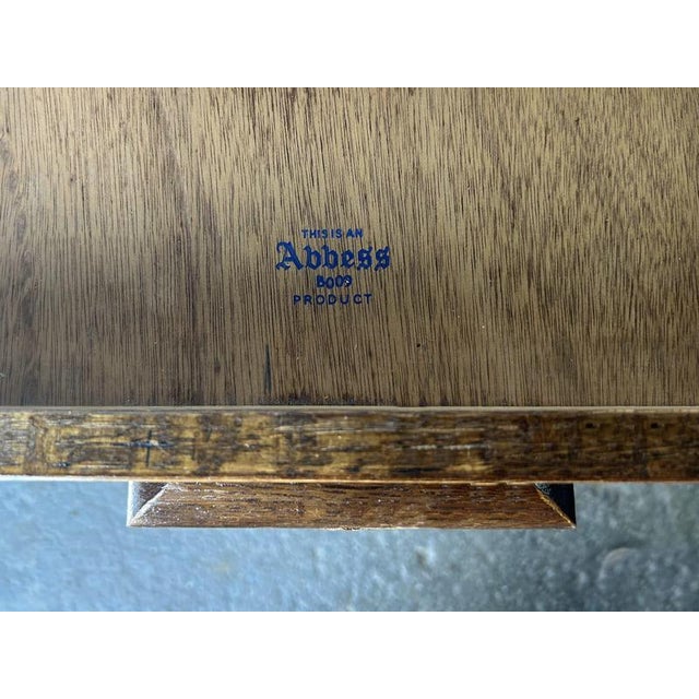 Brown Mid-Century Vintage Abbess Oak Office Desk with Single Drawer, 1950s-60s For Sale - Image 8 of 12