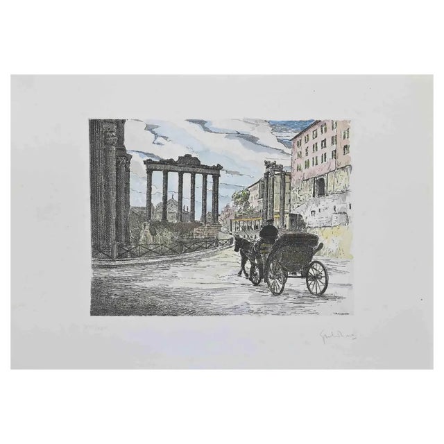 Giuseppe Malandrino, Roman Forum, Etching, 1970s For Sale