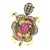 Bochic “Orient” Ruby & Sapphires Turtle Cocktail Ring Set 18k & Silver Size 4.5 For Sale
