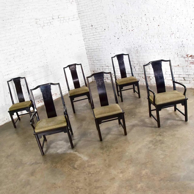 Chinoiserie Late 20th Century Chin Hua Dining Chairs 4 Side & 2 Armchairs by Raymond K. Sobota for Century Furniture - Set of 6 For Sale - Image 3 of 12