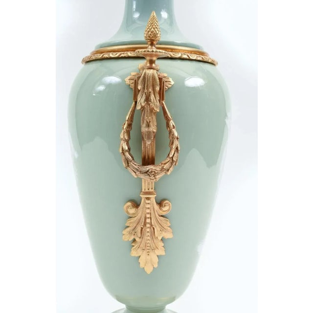 Bronze Mounted Porcelain Decorative Urn For Sale - Image 4 of 11