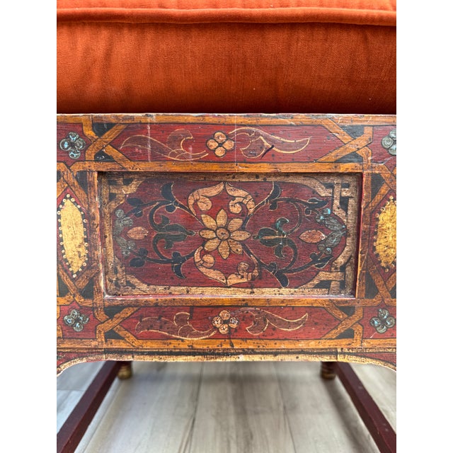 Vintage Moroccan Hand-Painted Carved Wood Throne Chairs - Pair For Sale In Los Angeles - Image 6 of 18