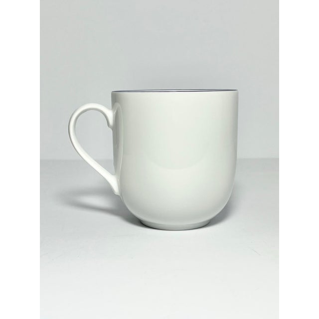 2000 - 2009 Contemporary Crate and Barrel “Epoch Blue Line” Ceramic White Dinnerware Serving Set - 4-Piece For Sale - Image 5 of 12