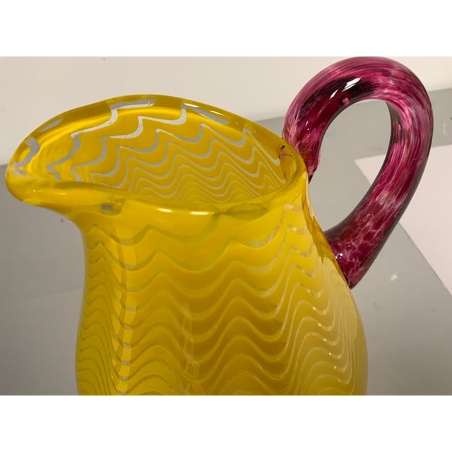 Sam Stang Hand Blown Art Glass Pitcher For Sale In New York - Image 6 of 9