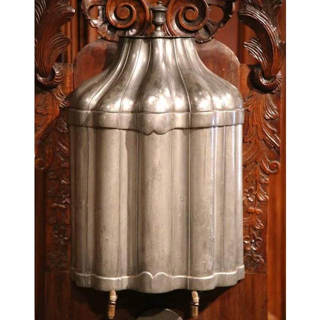 18th Century French Louis XV Pewter Lavabo on Carved Walnut Stand For Sale - Image 4 of 10