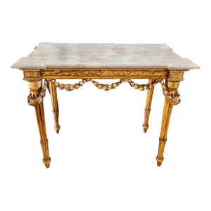 Early 19th Century Italian Giltwood Marble Top Console Table