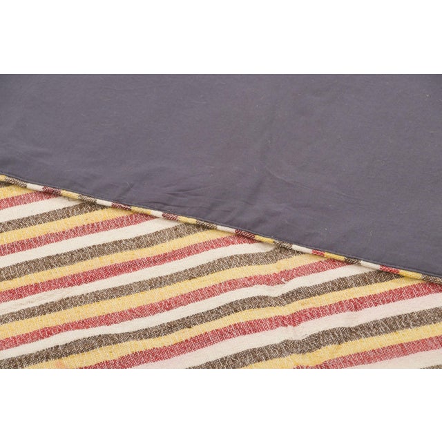 Textile Vintage Panelled Kilim Wool Rug With Stripes by Rug & Kilim, 1950-1959 For Sale - Image 7 of 9