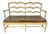 French Provincial Style Bench W/ Rush Seat & Leather Cushion For Sale
