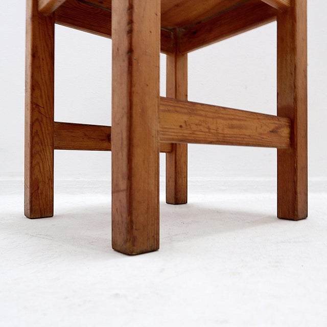 Mid-Century Modern Brutalist Hongisto Stool by Ilmari Tapiovaara for Laukaan Puu, 1963 For Sale - Image 3 of 12