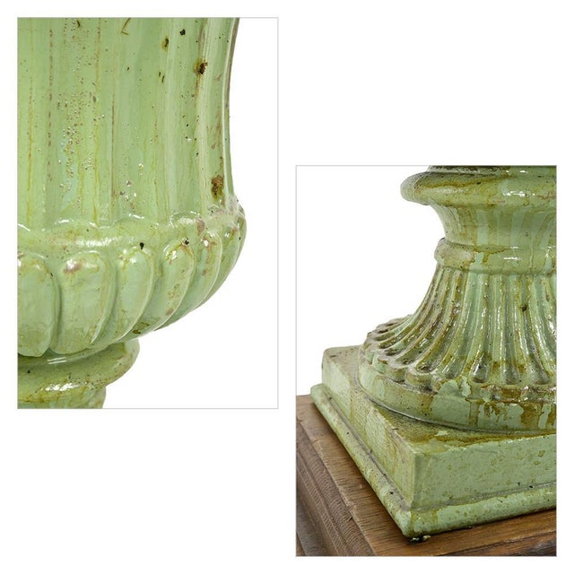 Medici Cast Iron Vases with Green Patina, Set of 2 For Sale - Image 4 of 9