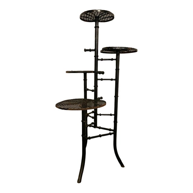 Vintage Iron Lily Pad Plant Stand For Sale