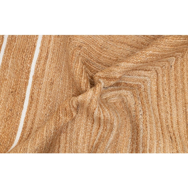 White Natural Jute Wave Scallop 4x6 Ft. For Sale - Image 9 of 12