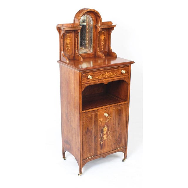 19th Century Edwardian Marquetry Inlaid Music Cabinet by Gonçalo Alves For Sale - Image 16 of 17