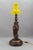 Brown Art Deco Table Lamp with Owl Sculpture and Yellow Glass Lampshade, 1920s For Sale - Image 8 of 18