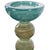 Kenneth Ludwig Chicago Capri Stripe Glass Candle Holder- Short For Sale - Image 4 of 10