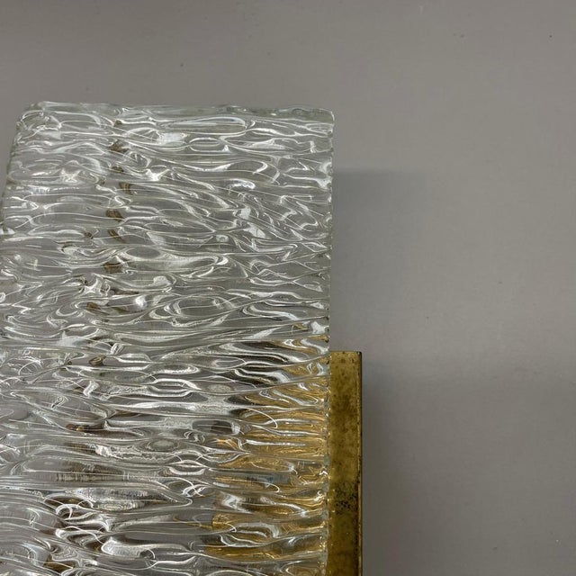 Large Vintage Hollywood Regency Ice Glass Wall Light by J.T. Kalmar, 1950s For Sale - Image 10 of 18