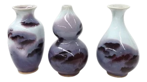 Chinese Jun Style Porcelain Vases - Set of 3