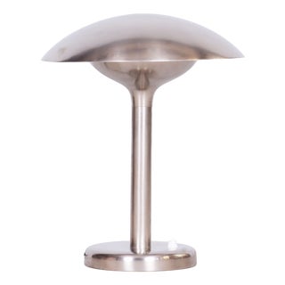Czech Bauhaus Table Lamp in Nickle-Plated Steel attributed to František Anýž, 1920s For Sale