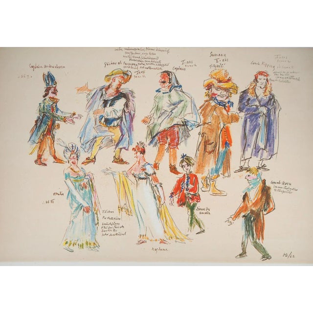 Oskar Kokoschka, Costume Designs for the Masked Ball, 1962, Photolithograph For Sale - Image 6 of 6